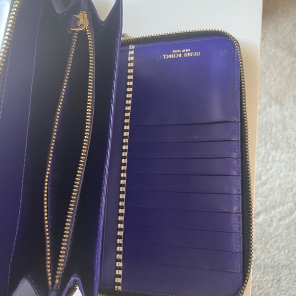 Henri Bendel Black Continental Wallet w/ Purple Interior - Picture 6 of 8